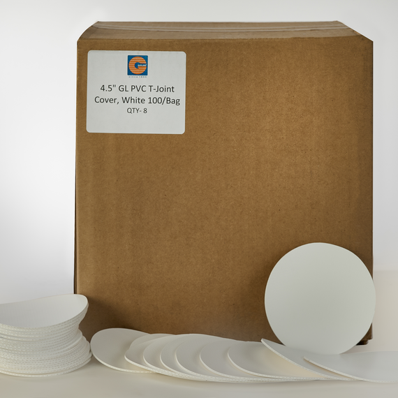 KEE-STONE 4.5_ GL PVC T-JOINT COVER, WHITE 100_BAG