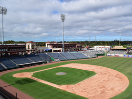 Drone photos of Brighthouse Field where Energizer was applied in Clearwater, Florida