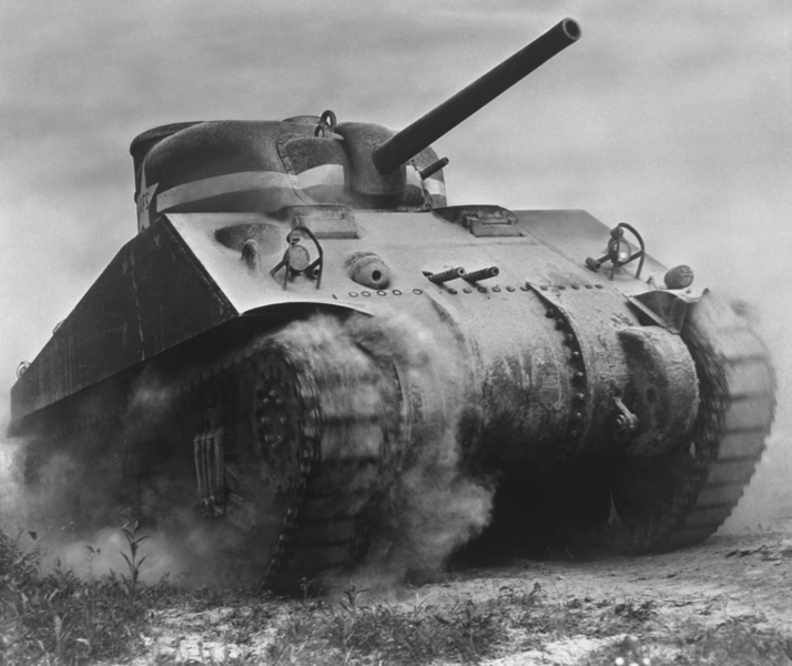 The Sherman tank was the primary battle tank of the U. S. and Western Allies from 1942-45. Nearly 50,000 were produced during World War 2.