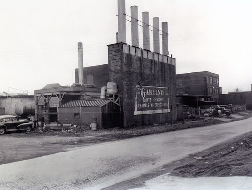 Old Photos of the Garland Factory, black and white.