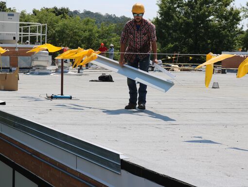RMer Force panels being installed on the Philo Junior High School