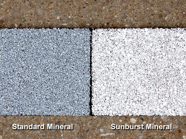 Showing the color difference between Standard Minerals and Sunburst Minerals