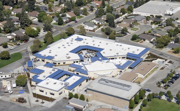 Drone photos of the Pine Valley Middle School in San Ramon, CA