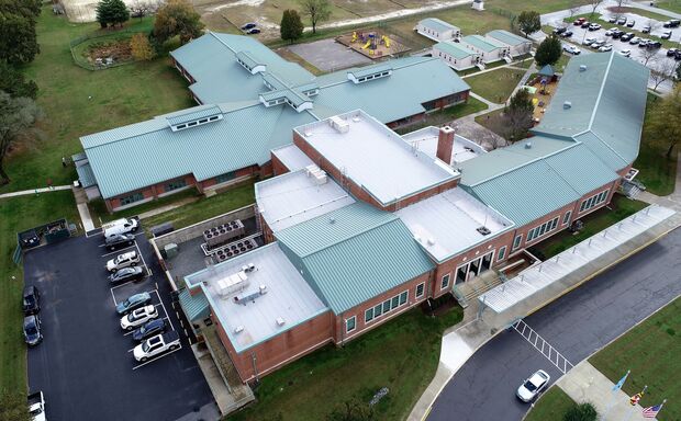Professional Drone photos of Pemberton Elementary School RMer Coping and StressPly E Mineral